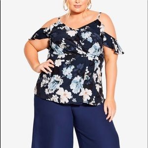 Navy Orchid Top - New WT